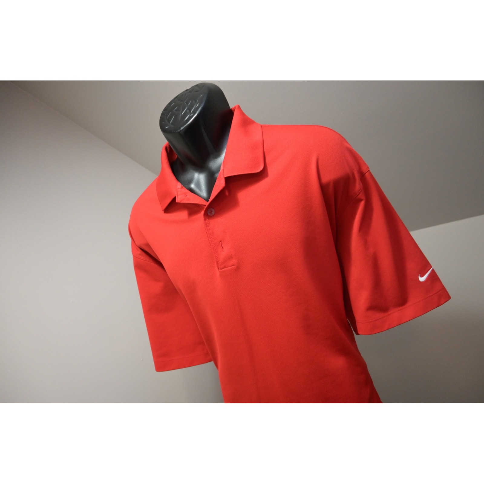 Nike Golf Polo Shirt Mens Xl Red Short Sleeve Golf Performance Athletic